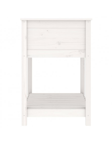 Fioriera con Mensola Bianca 82,5x54x81cm in Legno Massello Pino