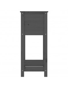 Fioriera con Mensola Grigia 54x34,5x81cm Legno Massello di Pino 2