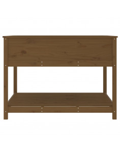 Fioriera con Mensola Miele 111,5x111,5x81cm Legno Massello Pino 2