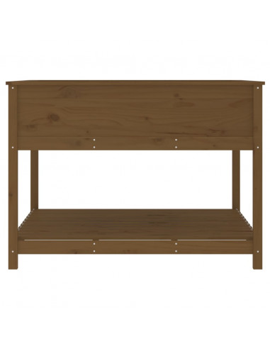 Fioriera con Mensola Miele 111,5x111,5x81cm Legno Massello Pino