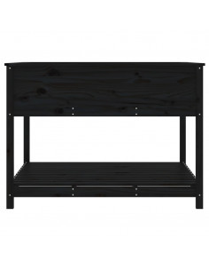 Fioriera con Mensola Nera 111,5x111,5x81 cm Legno Massello Pino