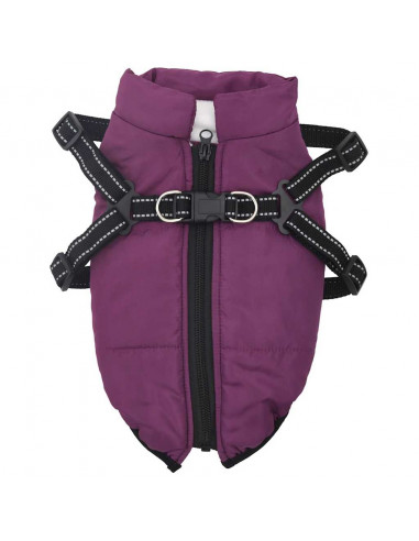 Cappotto Cani Imbracatura Impermeabile Riflettente Viola XL