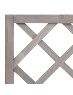 Fioriera con Traliccio Grigia 70x30x135 cm in Massello di Abete 2