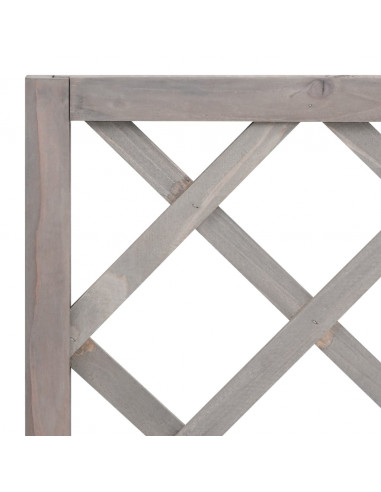 Fioriera con Traliccio Grigia 70x30x135 cm in Massello di Abete