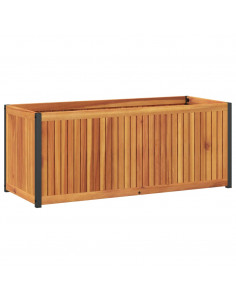 Fioriera da Giardino 110x45x44 cm in Legno Acacia e Acciaio 2