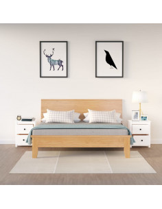 Comodini 2 pz Bianchi 50x35x61,5 cm in Legno Massello di Pino 2