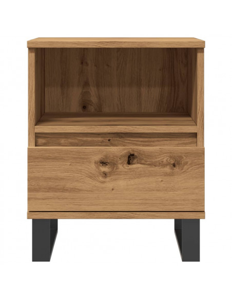 Comodini 2pz Rovere Artigianale 40x35x50 cm Legno Multistrato