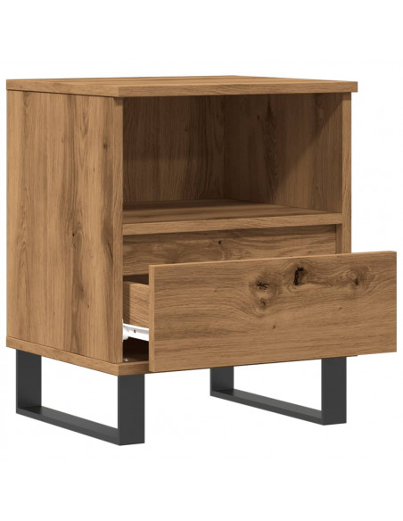 Comodini 2pz Rovere Artigianale 40x35x50 cm Legno Multistrato