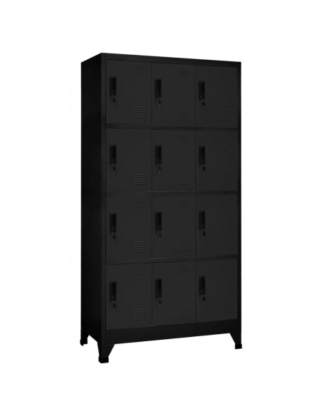 Armadietto con Serratura Nero 90x45x180 cm in Acciaio
