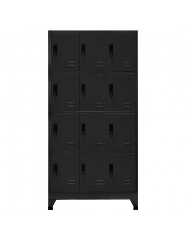 Armadietto con Serratura Nero 90x45x180 cm in Acciaio