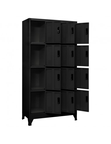 Armadietto con Serratura Nero 90x45x180 cm in Acciaio