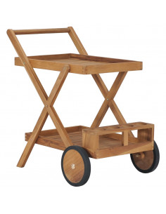 Carrello da Tè in Legno Massello di Teak 2