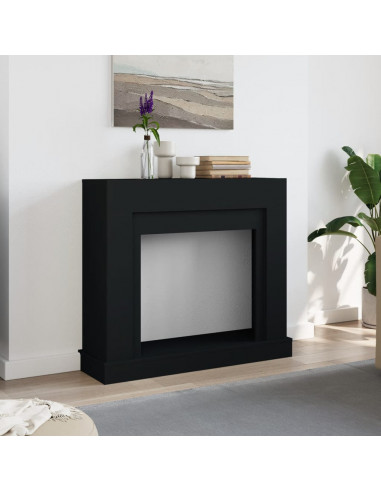 Cornice per Camino Nera 100x30x87,5 cm in Truciolato