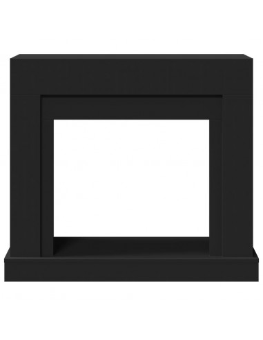 Cornice per Camino Nera 100x30x87,5 cm in Truciolato