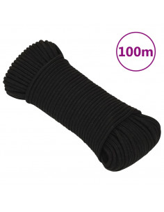 Corda da Lavoro Nera 4 mm 100 m in Poliestere 2