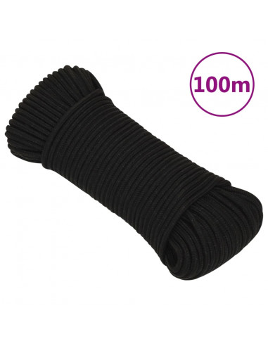 Corda da Lavoro Nera 4 mm 100 m in Poliestere