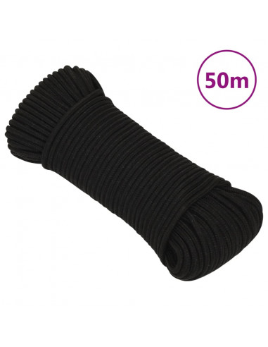 Corda da Lavoro Nera 4 mm 50 m in Poliestere