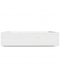 Fioriera da Giardino Bianca 100x100x26,5cm Legno Massello Pino