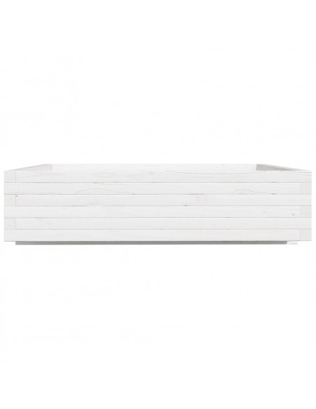 Fioriera da Giardino Bianca 100x100x26,5cm Legno Massello Pino