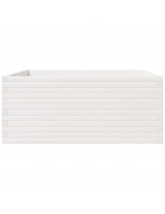 Fioriera da Giardino Bianca 110x110x49,5 cm Legno Massello Pino 2