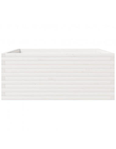 Fioriera da Giardino Bianca 110x110x49,5 cm Legno Massello Pino