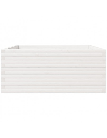 Fioriera da Giardino Bianca 110x110x49,5 cm Legno Massello Pino