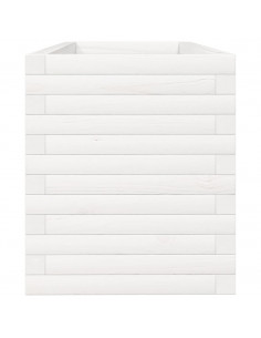 Fioriera da Giardino Bianca 110x40x45,5 cm Legno Massello Pino