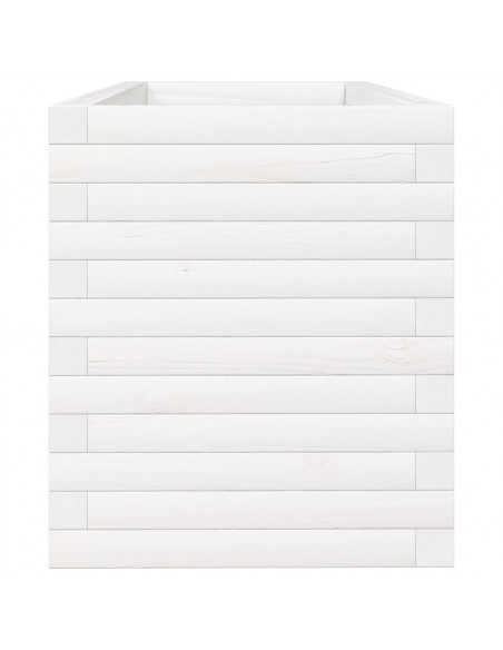 Fioriera da Giardino Bianca 110x40x45,5 cm Legno Massello Pino