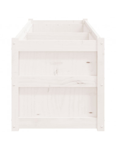 Fioriera da Giardino Bianca 180x50x50 cm Legno Massello di Pino