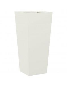 Fioriera da Giardino Bianca 35x35x75 cm in Acciaio 2