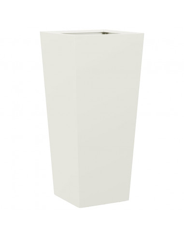 Fioriera da Giardino Bianca 35x35x75 cm in Acciaio