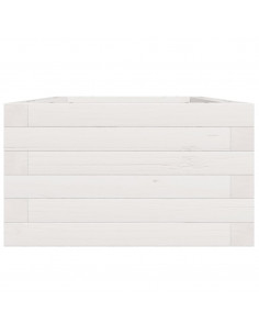 Fioriera da Giardino Bianca 40x40x23 cm Legno Massello di Pino 2