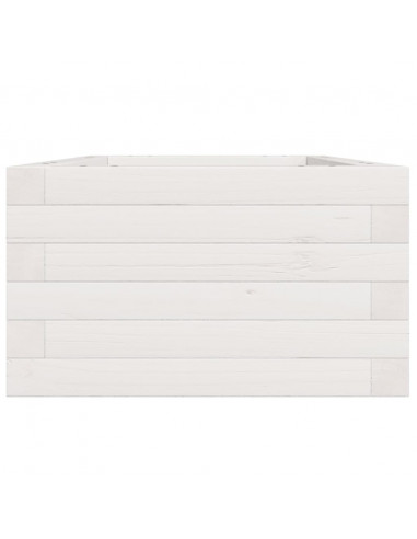 Fioriera da Giardino Bianca 40x40x23 cm Legno Massello di Pino