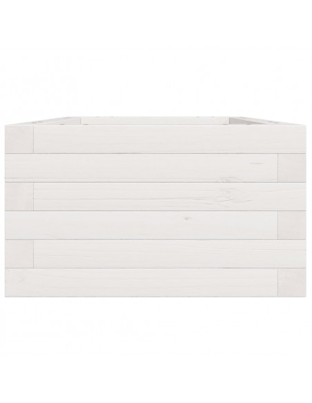 Fioriera da Giardino Bianca 40x40x23 cm Legno Massello di Pino