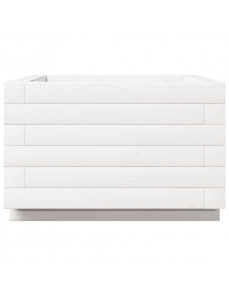 Fioriera da Giardino Bianca 40x40x26,5cm Legno Massello di Pino