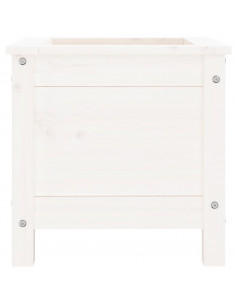 Fioriera da Giardino Bianca 40x40x39 cm Legno Massello di Pino 2