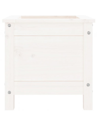 Fioriera da Giardino Bianca 40x40x39 cm Legno Massello di Pino