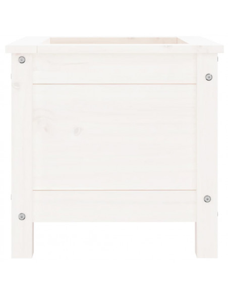 Fioriera da Giardino Bianca 40x40x39 cm Legno Massello di Pino