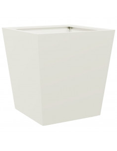 Fioriera da Giardino Bianca 40x40x40 cm in Acciaio 2