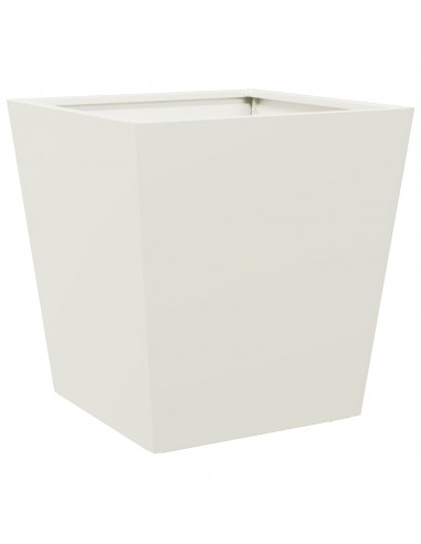 Fioriera da Giardino Bianca 40x40x40 cm in Acciaio