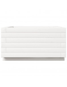 Fioriera da Giardino Bianca 50x50x26,5cm Legno Massello di Pino