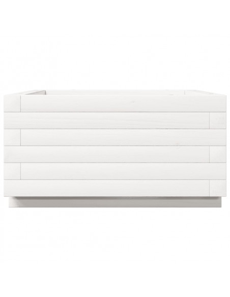 Fioriera da Giardino Bianca 50x50x26,5cm Legno Massello di Pino