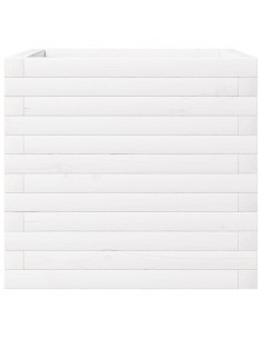 Fioriera da Giardino Bianca 50x50x46 cm Legno Massello di Pino