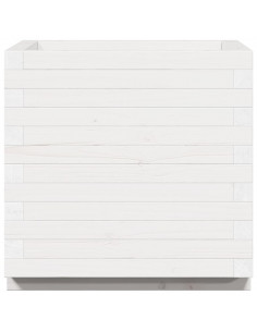 Fioriera da Giardino Bianca 50x50x49,5cm Legno Massello di Pino