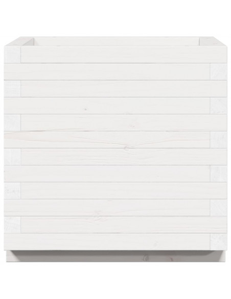 Fioriera da Giardino Bianca 50x50x49,5cm Legno Massello di Pino