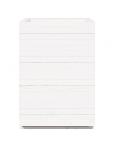 Fioriera da Giardino Bianca 50x50x72,5cm Legno Massello di Pino