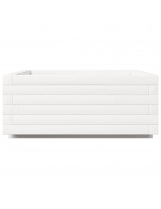 Fioriera da Giardino Bianca 60x60x26,5cm Legno Massello di Pino