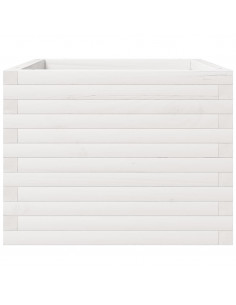 Fioriera da Giardino Bianca 60x60x49,5cm Legno Massello di Pino 2