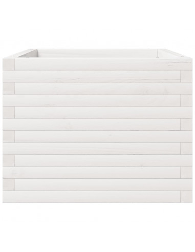 Fioriera da Giardino Bianca 60x60x49,5cm Legno Massello di Pino