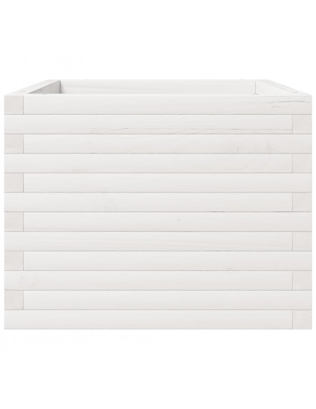 Fioriera da Giardino Bianca 60x60x49,5cm Legno Massello di Pino